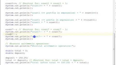 Java Shortcut Operators
