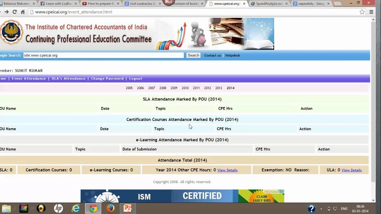 How to view CPE Hours Credit online (India) YouTube