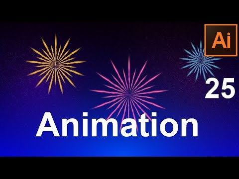 Анимация салюта Animation firework Экспорт flash в gif Звездное небо Adobe Illustrator ⭐ Урок 25