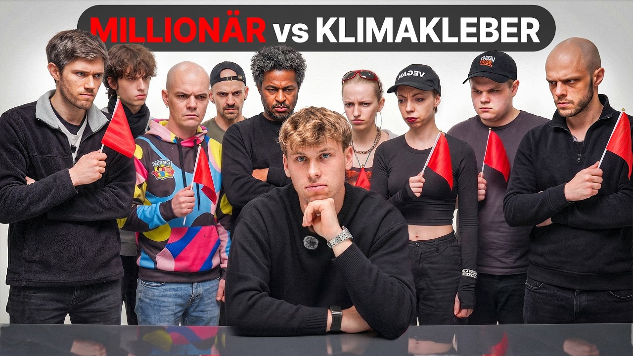 Millionär debattiert gegen Klimakleber (+ Militante Veganerin)