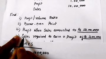 Marginal costing | PV ratio | BEP | Required Profit | Required Sales | Break even analysis