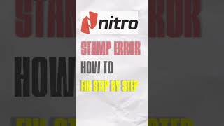 How to Fix my Nitro Pro STAMP error and crashing screenshot 4