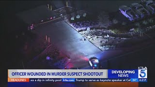 Whittier officer wounded in shootout with murder suspect