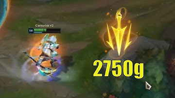 Lethal Tempo Nasus gets 2750g from a Single Team Fight