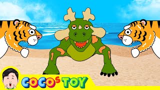 An ancient animal resembling a dinosaur, Estemmenosuchusㅣanimals cartoon for childrenㅣCoCosToy