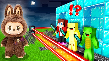 LABUBU Family vs Security House in Minecraft Maizen JJ and Mikey and Banana Kid