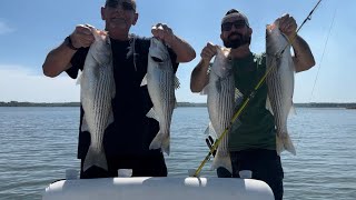 When overs is a problem.               @ lake Texoma, stripper fishing papa hoppe fishing