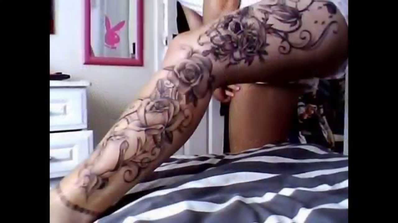 Bein tattoos frauen Rosen Tattoos