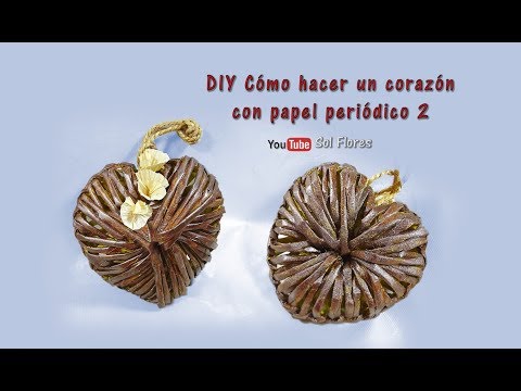 DIY Cómo hacer un corazón con papel periódico 2 Incompleto