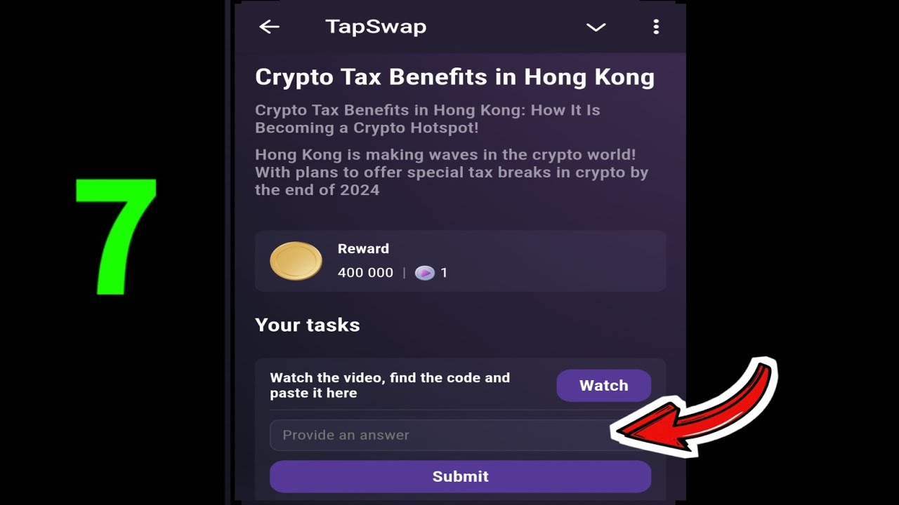 Crypto Tax Benefits in Hong Kong | TapSwap Video Code | 6 November TapSwap  Youtube Video Code - YouTube