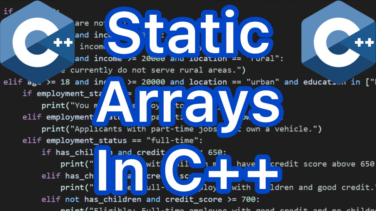 How to work with static arrays in C++? - YouTube