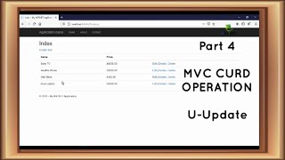 Part 4 (MVC CRUD Operation) Update