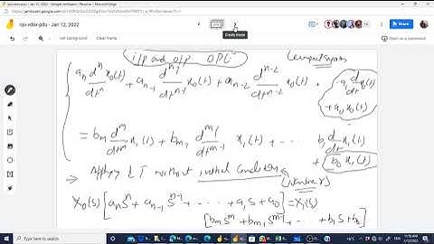 Lecture 4: Transfer Function of n-th order ODE