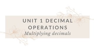 Multiplying decimals notes
