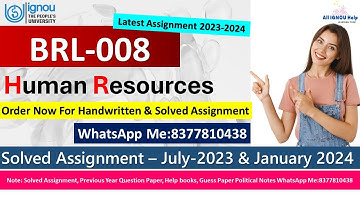 Latest Assignment |BRL-008 Human Resources |Solved Assignment 2023-2024|BBA Assignment |Order Now