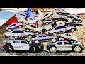 パトカーのミニカーを箱にまとめてみた! 急な坂道を走行テスト!!Break the Police Car Model Collection Tower and Drive A Steep Hill !