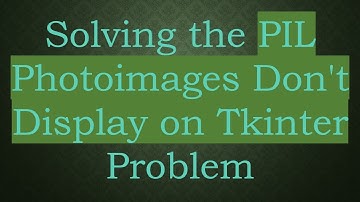 Solving the PIL Photoimages Don