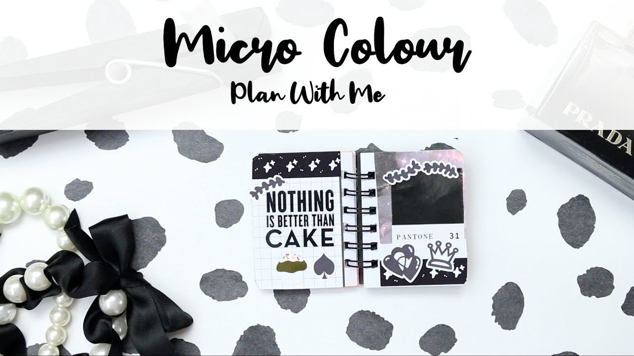 Tiny Planner, Colour Journal, Black and White Spread