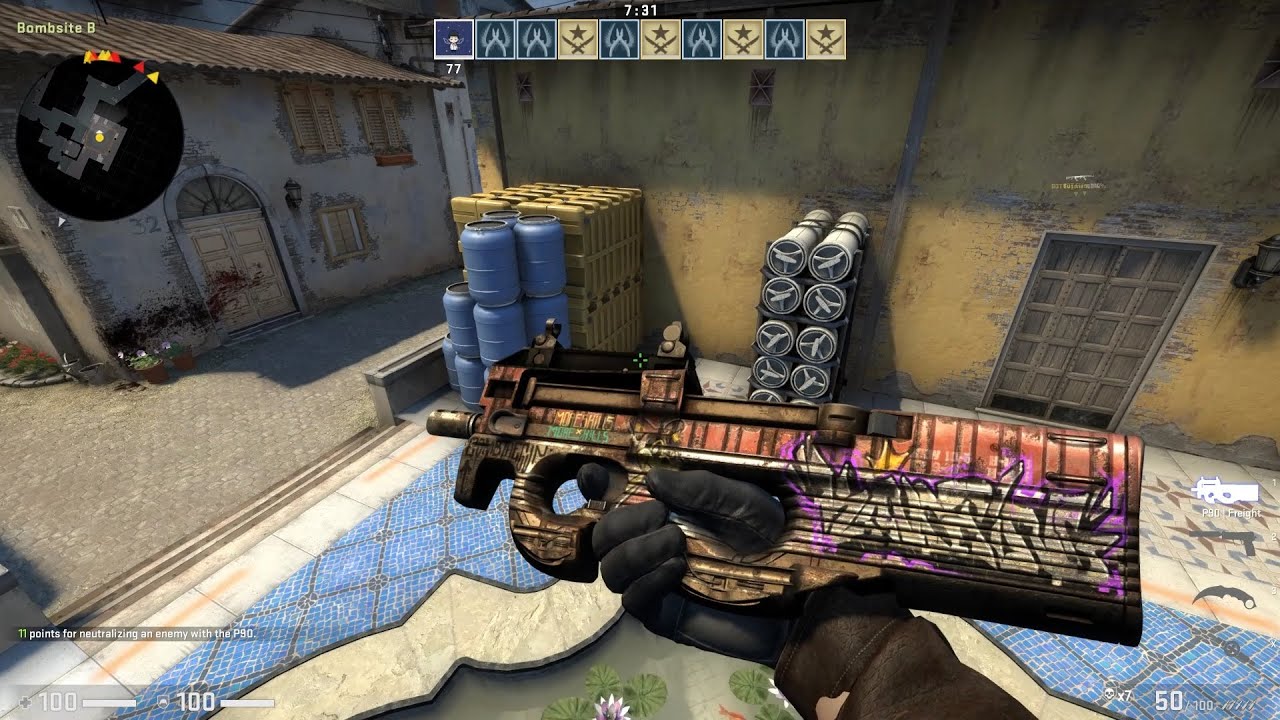 P90 | Freight (Field Tested- 0.17) Skin Showcase CSGO - YouTube