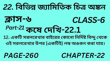 ষষ্ঠম শ্রেণির গণিত কষে দেখি 22.1||Part-21||Wbbse Class 6 maths chapter 22||Kose dekhi 22.1||Page 260