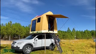 Vehicle Mounted Inflatable Camping Tent with Stove
