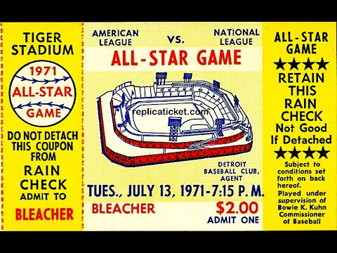 1971 MLB All Star Game DETROIT Original NBC Broadcast