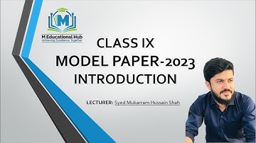 New Model Paper 2023 | Mukarram Hussain Shah | M Educational Hub  #sindh_board #karachi_board