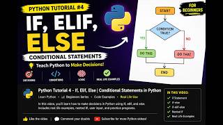 Python Tutorial #4 | If, Elif & Else in Python | Conditional Statements for Beginners (2026)
