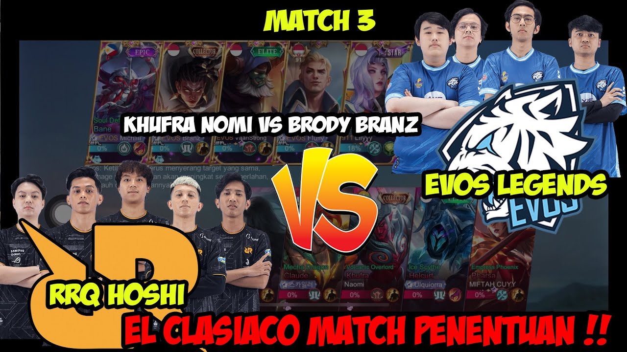 EL CLASICO MATCH PENENTU !! RRQ VS EVOS MATCH 3 | MPL ID S12 - YouTube