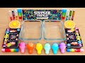 Stranger Things Slime ASMR - Mixing Makeup Eyeshadow Into Satisfying Slime Video