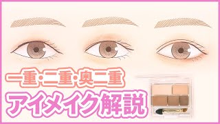 一重・二重・奥二重の垢抜けメイク解説＊イラスト