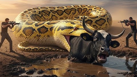 "Heroic Rescue | Brave Farmer & Team Save Cow from Giant Python Attack"