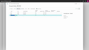 Setting up Assembly BOMs - Microsoft Dynamics 365 Business Central