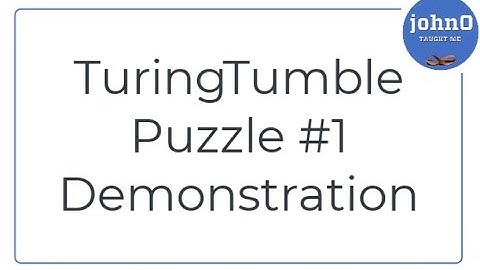 Turing Tumble Puzzle #1 Demo