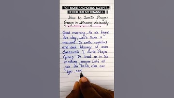 Anchoring Script for Morning Assembly Prayer Inviting  #shorts #anchoringscript #morningassembly