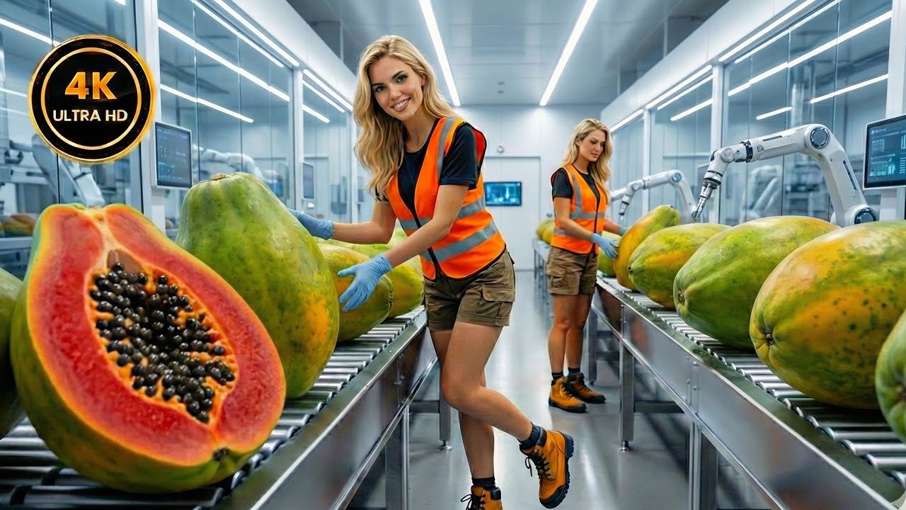 Inside a Modern Papaya Juice Processing PlantFrom Fresh Papayas to Bottled Juice (Full Process)