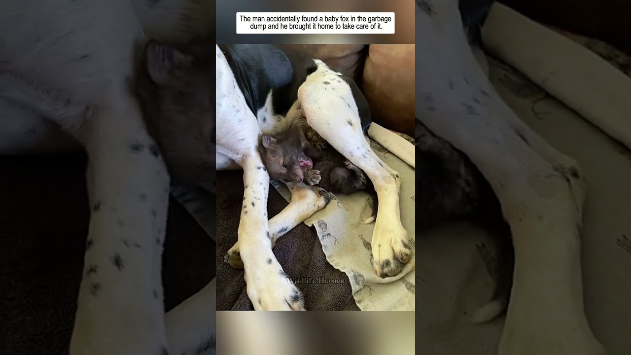 The man accidentally found a baby fox in the garbage dump and then 
