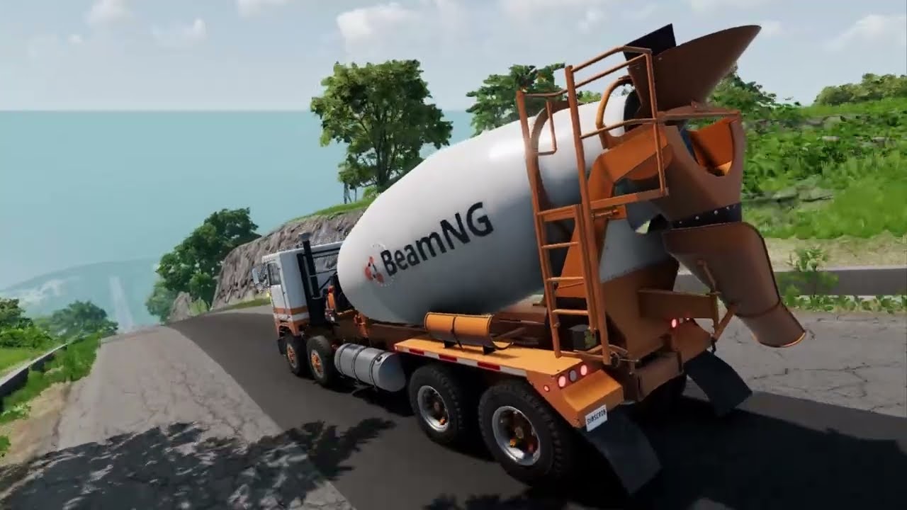 Trucks at Full Speed Downhill with Obstacles | Can They Survive? | BeamNG.drive 