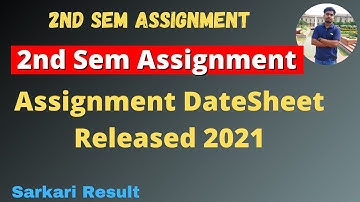 Sol 2nd Semester Assignment Date Sheet Released 2021 || Assignment Date Sheet 2021 | Sarkari Result