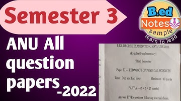 ANU b.ed 3rd sem all question papers