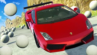 1000 Ball AVALANCHE Takes Out a Lamborghini on a Mountain in BeamNG Drive Mods!