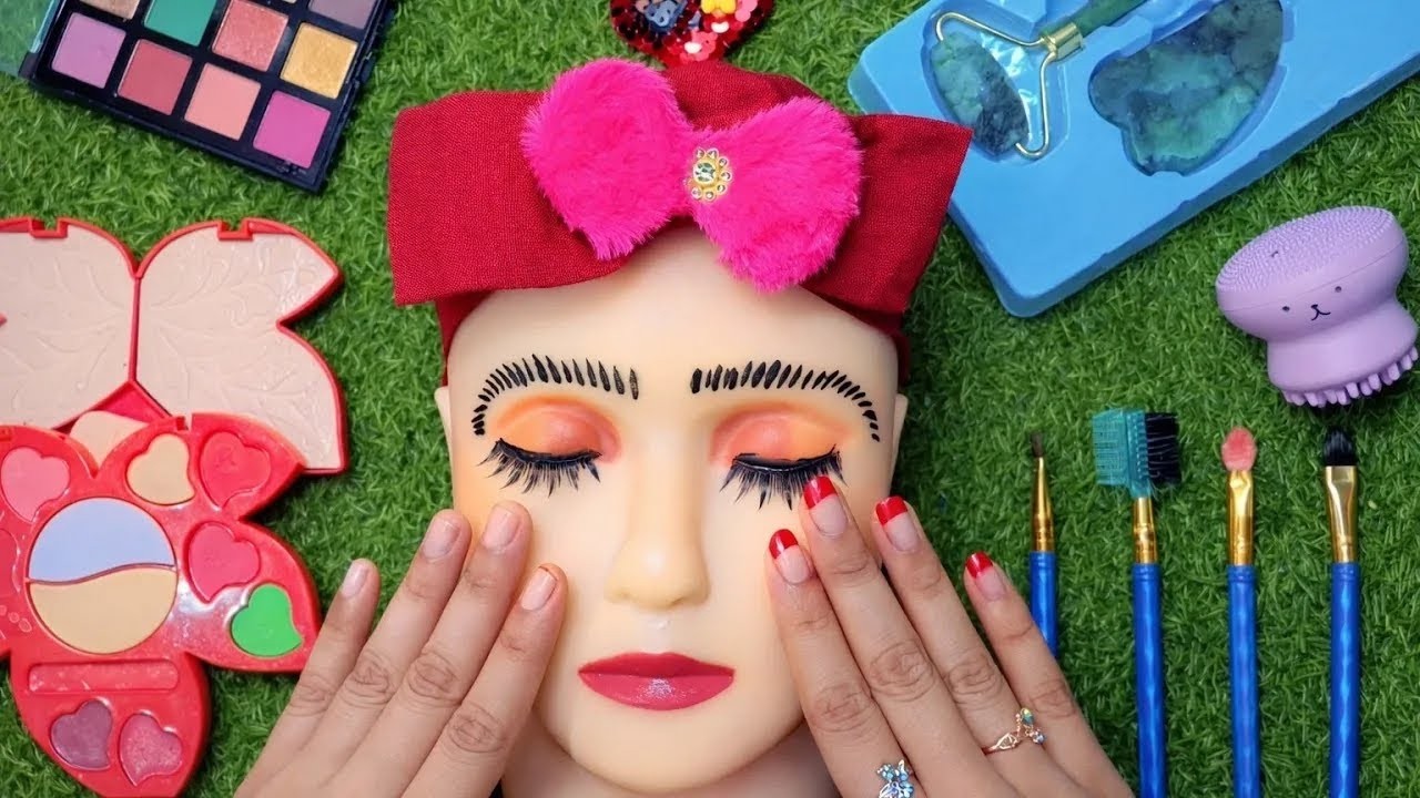 ASMR Makeup on Mannequin 🎭 No Talking  ASMR RUMI Kpop Demon Hunters Makeup 💋 🎀 Satisfying Videos