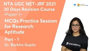 MCQs Practice Session for Research Aptitude | Paper-1 | NTA UGC NET-JRF 2021 | Dr. Barkha Gupta