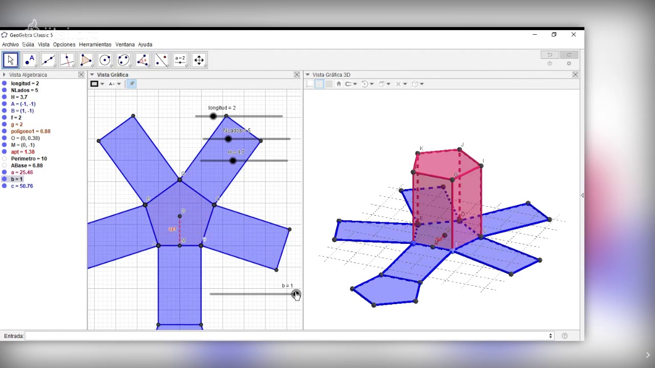 Construcción de un Prisma Regular de "n" caras con GeoGebra - YouTube