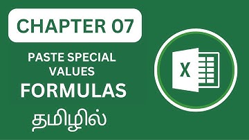 Excel Uncovered Chapter 7: Paste Special Formulas in Excel Tamil Tutorials