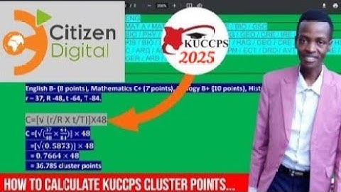 KUCCPS 2025, HOW TO CALCULATE CLUSTER POINTS 2023-2025