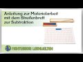Anleitung zur Materialarbeit: Streifenbrett zur Subtraktion von Montessori