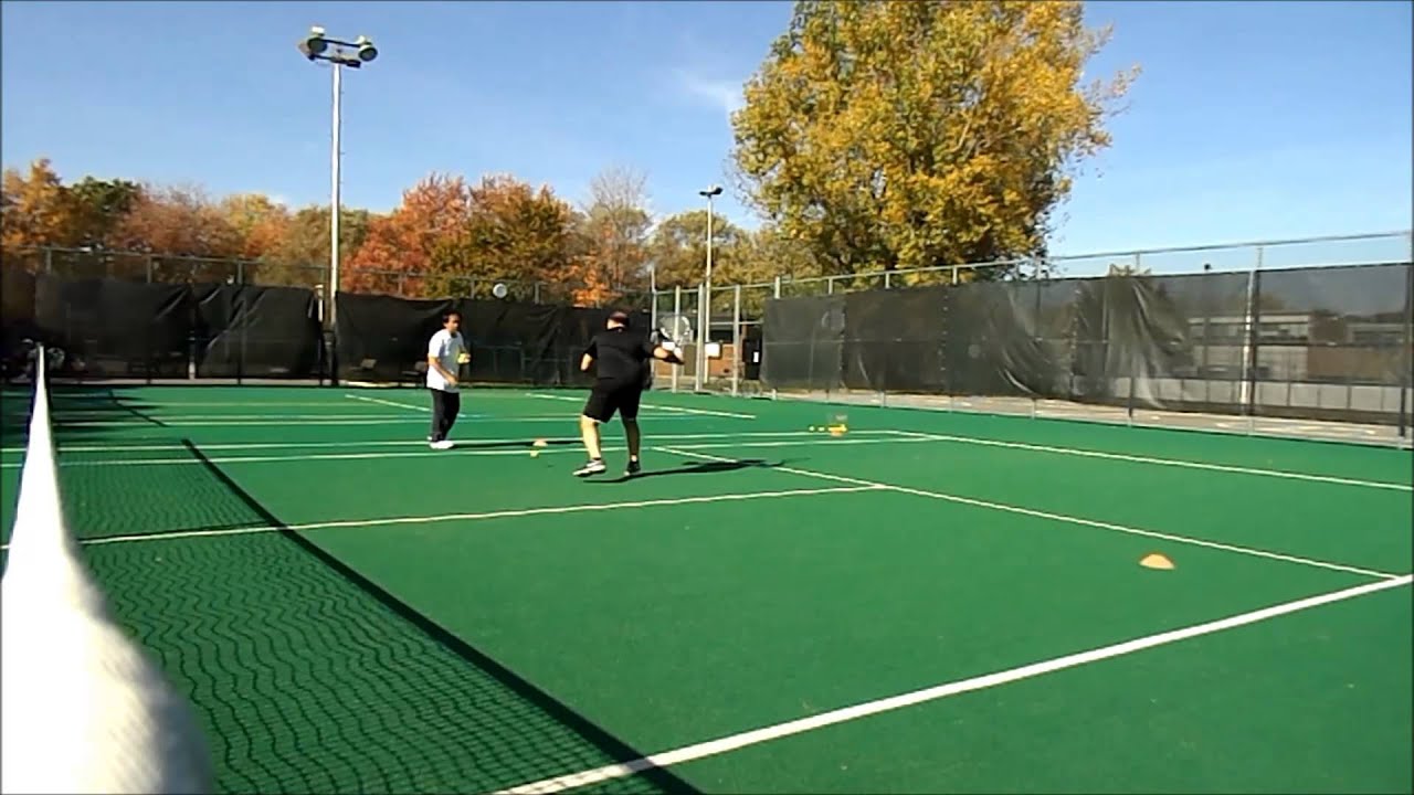 Carlos doing tennis ground stroke drill hit ball from different depth