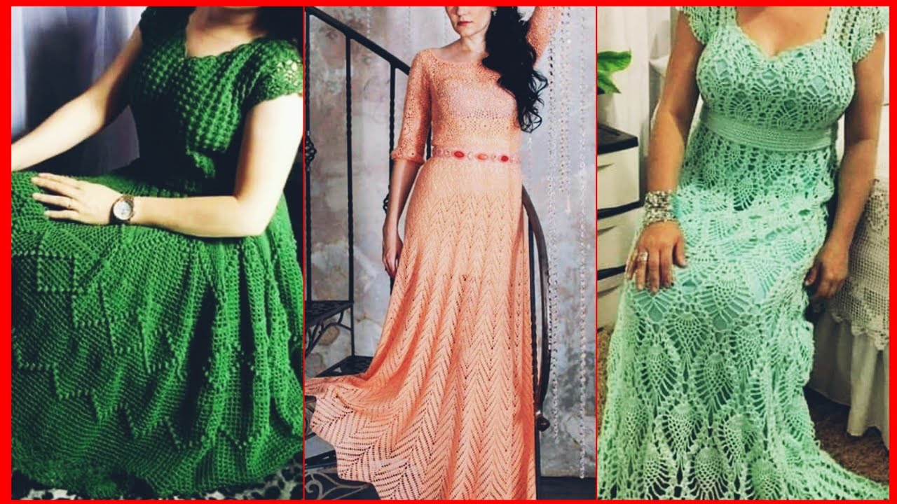 Attractive And Trending Crochet pattern Crochet Long Maxi Dresses party
