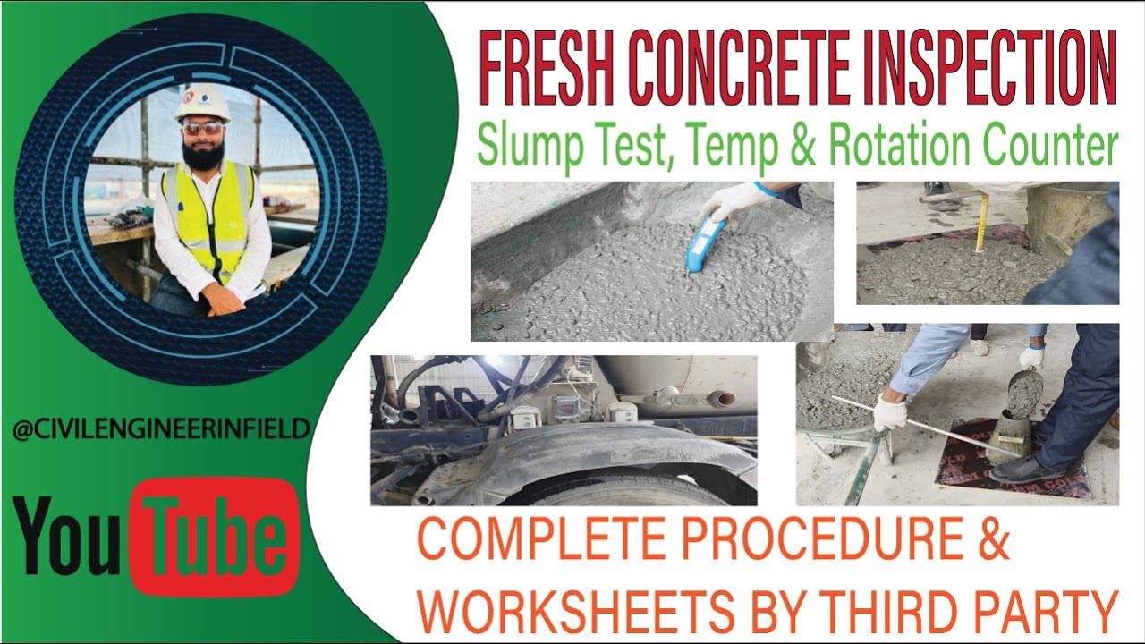 FRESH CONCRETE TEST | SLUMP | TEMPERATURE | ROTATIONS OF TM ...